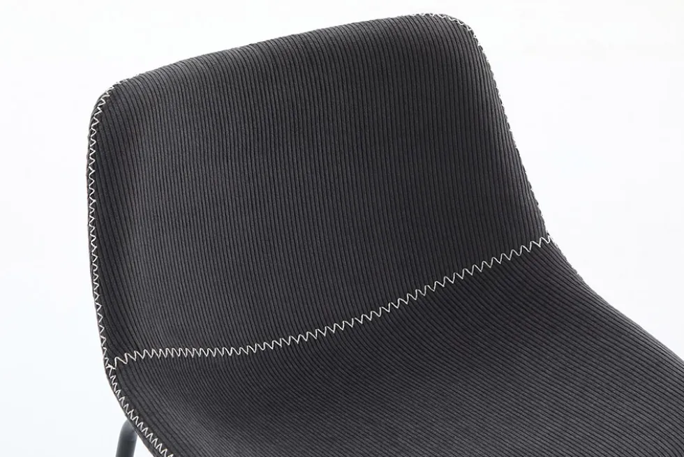 Industrial Design Stuhl DJANGO grau Cord mit Metallgestell