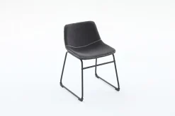 Industrial Design Stuhl DJANGO grau Cord mit Metallgestell
