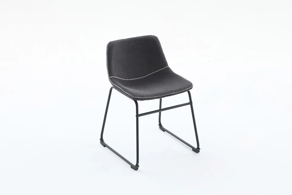 Industrial Design Stuhl DJANGO grau Cord mit Metallgestell