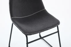 Industrial Design Stuhl DJANGO grau Cord mit Metallgestell