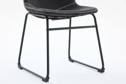 Industrial Design Stuhl DJANGO grau Cord mit Metallgestell