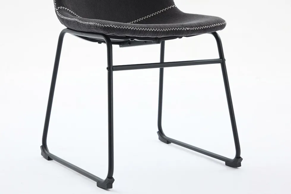 Industrial Design Stuhl DJANGO grau Cord mit Metallgestell
