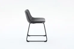 Industrial Design Stuhl DJANGO grau Cord mit Metallgestell
