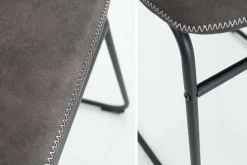 Industrial Design Stuhl DJANGO vintage grau mit Eisengestell