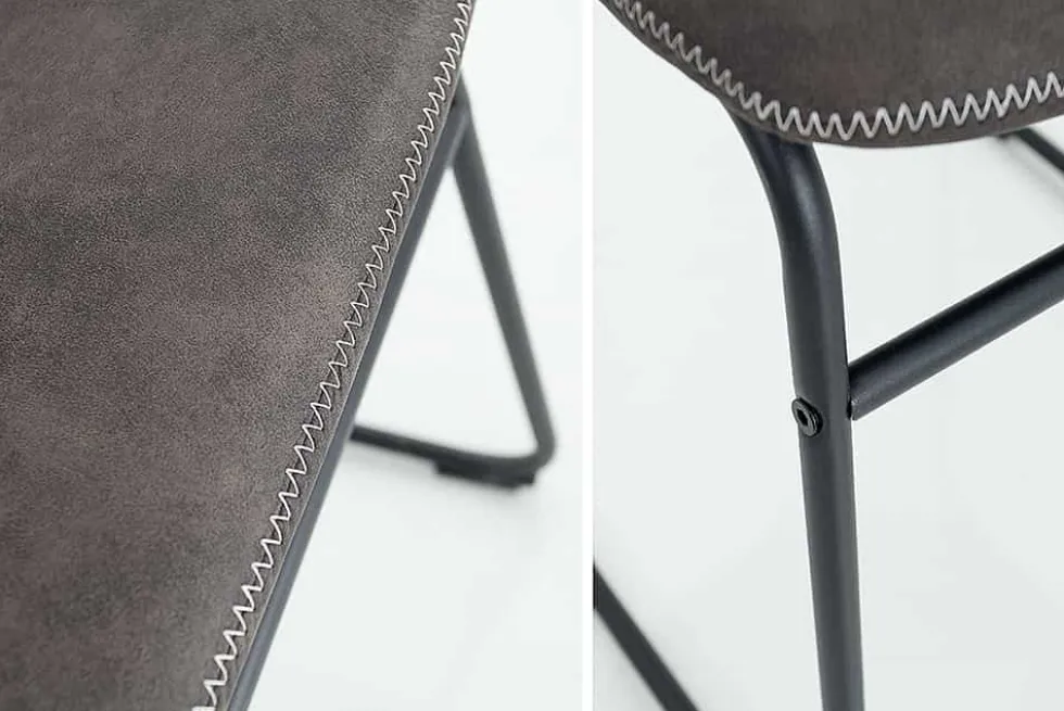 Industrial Design Stuhl DJANGO vintage grau mit Eisengestell