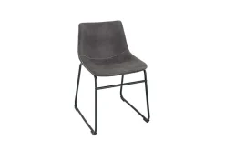Industrial Design Stuhl DJANGO vintage grau mit Eisengestell