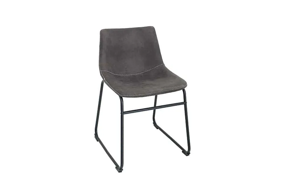 Industrial Design Stuhl DJANGO vintage grau mit Eisengestell