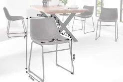 Industrial Design Stuhl DJANGO vintage grau mit Eisengestell