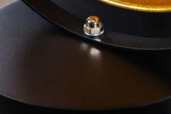 Industrial Design Tischlampe STUDIO 40cm schwarz Blattgold-Optik neigbarer Schirm