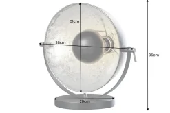 Industrial Design Tischlampe STUDIO 40cm schwarz Blattsilber-Optik neigbarer Schirm