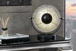 Industrial Design Tischlampe STUDIO 40cm schwarz Blattsilber-Optik neigbarer Schirm