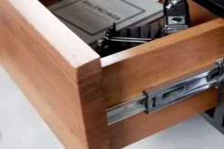 Industrial Design TV-Board ORGANIC ARTWORK 140cm Akazie Massivholz Eisengestell
