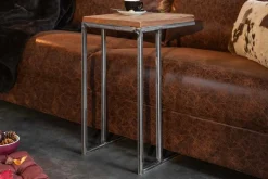 Industrial 2er Set Beistelltische BARRACUDA 45cm Salholz Massivholz geflextes Metallgestell
