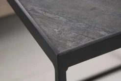 Industrial 2er-Set Couchtische FIRE & EARTH 45cm Mangoholz massiv Schiefer Metall schwarz