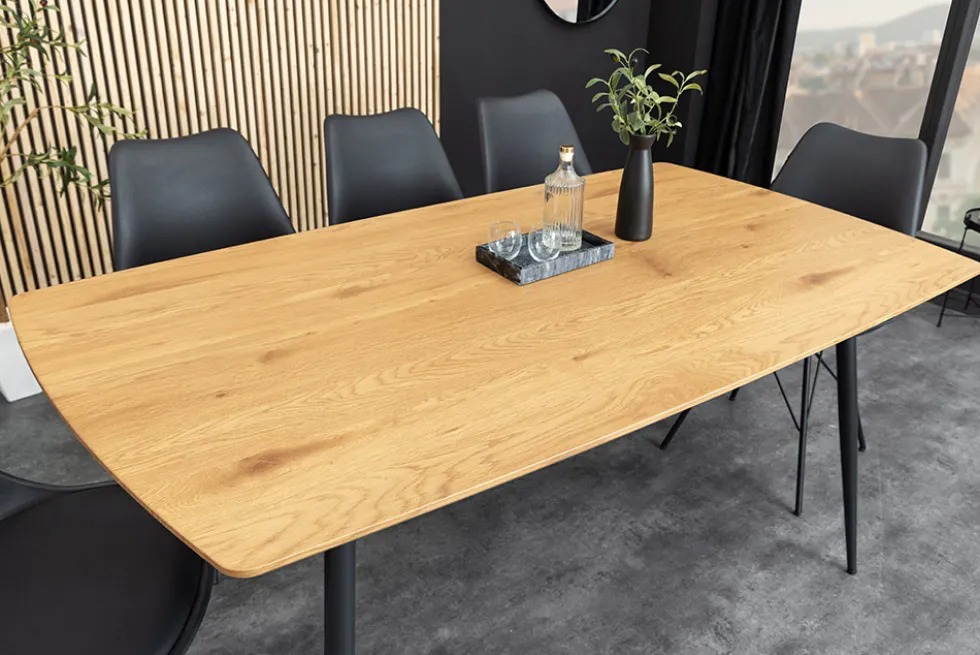 Industrial Esstisch APARTMENT 120cm natur Wildeiche schwarzes Metallgestell