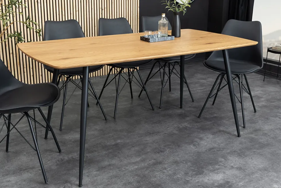 Industrial Esstisch APARTMENT 120cm natur Wildeiche schwarzes Metallgestell