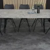 Industrial Esstisch APARTMENT 120cm grau Beton-Design schwarzes Metallgestell