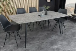 Industrial Esstisch APARTMENT 120cm grau Beton-Design schwarzes Metallgestell