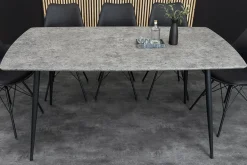 Industrial Esstisch APARTMENT 120cm grau Beton-Design schwarzes Metallgestell
