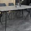 Industrial Esstisch APARTMENT 140cm grau Beton-Design schwarzes Metallgestell