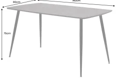 Industrial Esstisch APARTMENT 140cm grau Beton-Design schwarzes Metallgestell