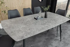 Industrial Esstisch APARTMENT 140cm grau Beton-Design schwarzes Metallgestell