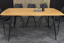 Industrial Esstisch APARTMENT 140cm natur Wildeiche schwarzes Metallgestell