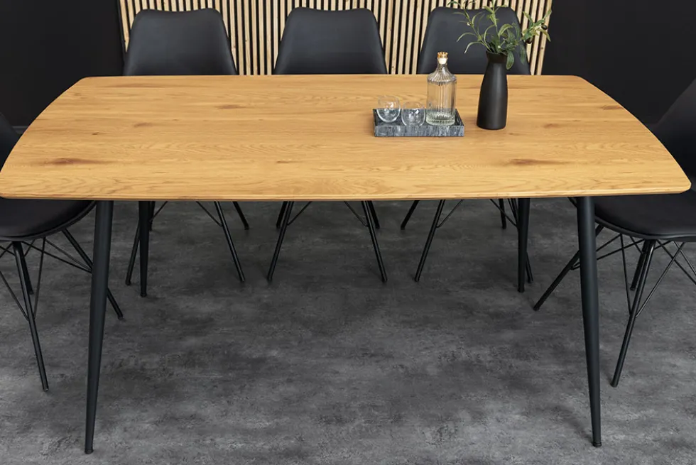 Industrial Esstisch APARTMENT 140cm natur Wildeiche schwarzes Metallgestell