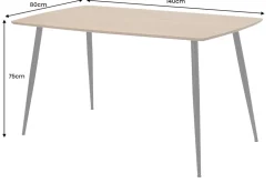 Industrial Esstisch APARTMENT 140cm natur Wildeiche schwarzes Metallgestell