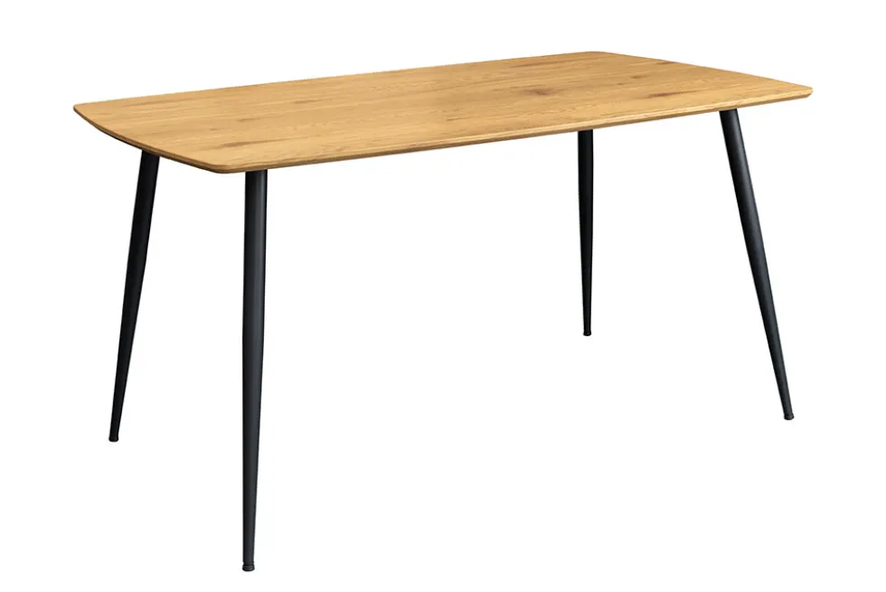 Industrial Esstisch APARTMENT 140cm natur Wildeiche schwarzes Metallgestell