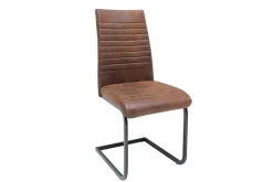 Industrial Freischwinger Stuhl APARTMENT antik braun mit Metallgestell