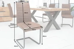Industrial Freischwinger Stuhl APARTMENT antik braun mit Metallgestell