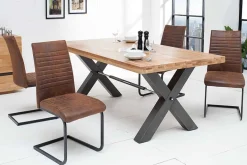 Industrial Freischwinger Stuhl APARTMENT antik braun mit Metallgestell