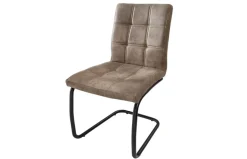 Industrial Freischwinger Stuhl MODENA vintage taupe mit Ziersteppung