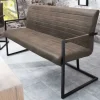 Industrial Freischwinger Bank LOFT 160cm taupe mit Armlehne