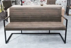 Industrial Freischwinger Bank LOFT 160cm taupe mit Armlehne