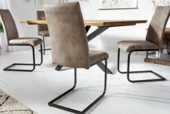 Industrial Freischwinger Stuhl APARTMENT antik taupe mit Metallgestell