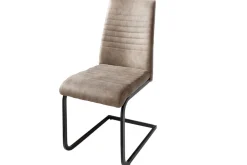 Industrial Freischwinger Stuhl APARTMENT antik taupe mit Metallgestell