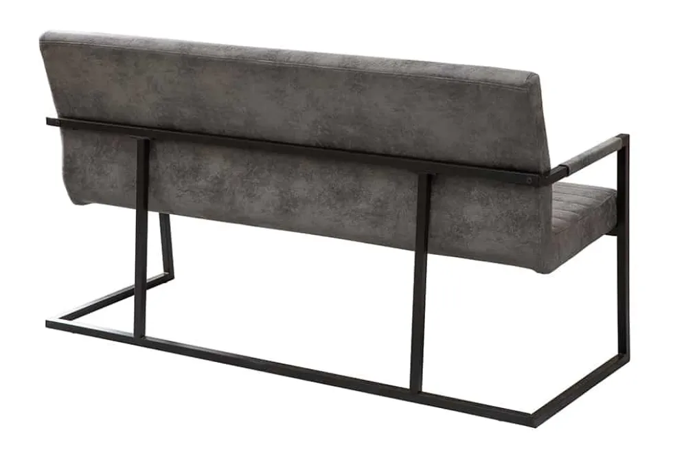 Industrial Freischwinger Bank LOFT 160cm vintage grau mit Armlehne