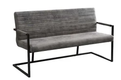 Industrial Freischwinger Bank LOFT 160cm vintage grau mit Armlehne