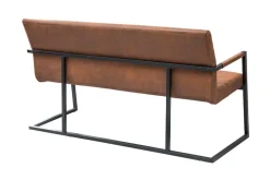 Industrial Freischwinger Bank LOFT 160cm vintage braun mit Armlehne