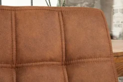 Industrial Freischwinger Stuhl MODENA hellbraun mit Ziersteppung