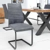 Industrial Freischwinger Stuhl APARTMENT antik grau mit Metallgestell