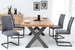 Industrial Freischwinger Stuhl APARTMENT antik grau mit Metallgestell