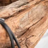 Industrial Hängelampe BARRACUDA 152cm recyceltes Massivholz mit 5 Leuchten