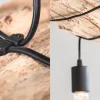 Industrial Hängelampe BARRACUDA 70cm recyceltes Massivholz mit 3 Leuchten