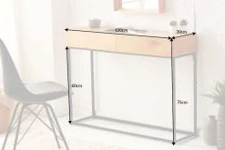 Industrial Konsolentisch ELEMENTS 100cm Eichen Optik Laptoptisch mit Schubladen