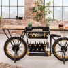 Industrial Konsolentisch MOTORCYCLE 185cm Mangoholz schwarz Motorrad Bartheke Upcycling
