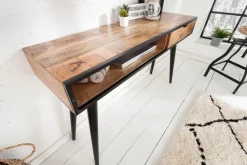 Industrial Konsolentisch INDUSTRIAL 120cm Mango mit schwarzen Beinen