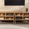 Industrial Lowboard GRANDEZZA 180cm natur Eiche schwarz Metall TV-Board